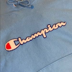 light blue champion sweatshirt
